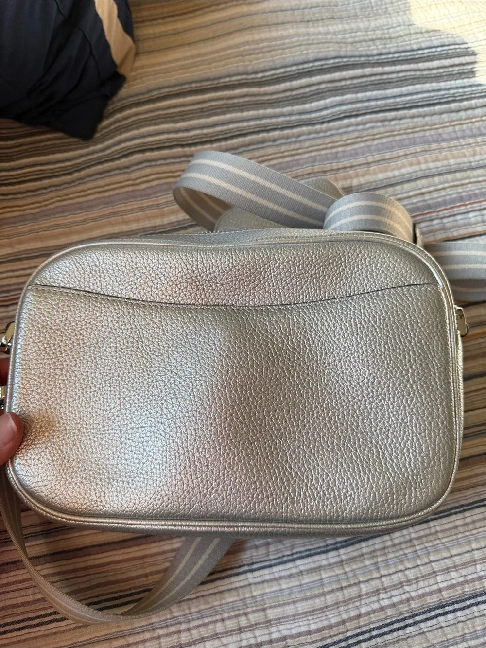 kate spade pebbled metallic